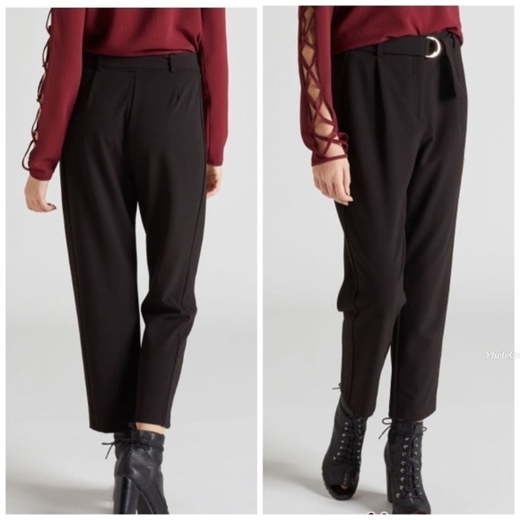 JOE Benbasset Juniors' D-Ring Belted Ankle Pants - Picture 1 of 7